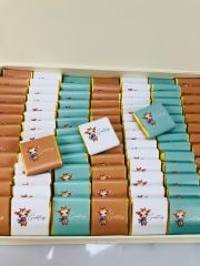 Zürafa Temalı Dikdörtgen Kutuda Erkek Bebek Çikolatası