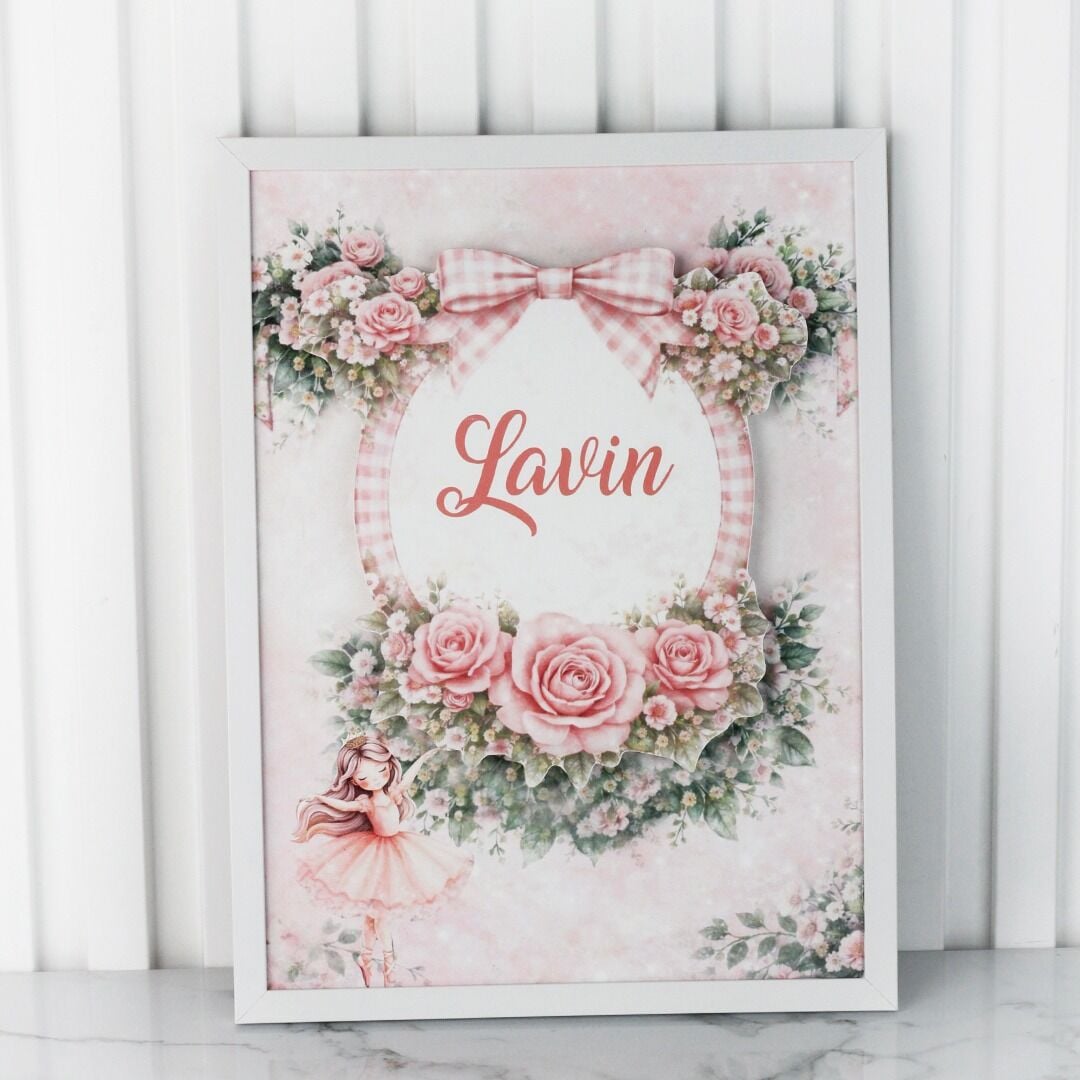 Balerin Temalı Çerçeveli Kapı Süsü