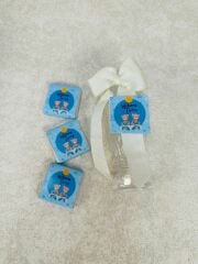 İkizler Temalı Dikdörtgen Kutuda Erkek Bebek Çikolatası