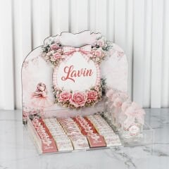 Balerin Temalı Çikolata, Kapı Süsü, Metal Mum ve Kolonya Şişesi