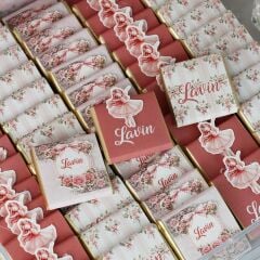 Balerin Temalı Ledli Pleksi Kutuda Çikolata ve Kolonya Şişesi
