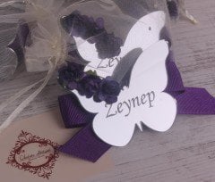 Kelebek Temalı Aynalı Kız Bebek Magneti