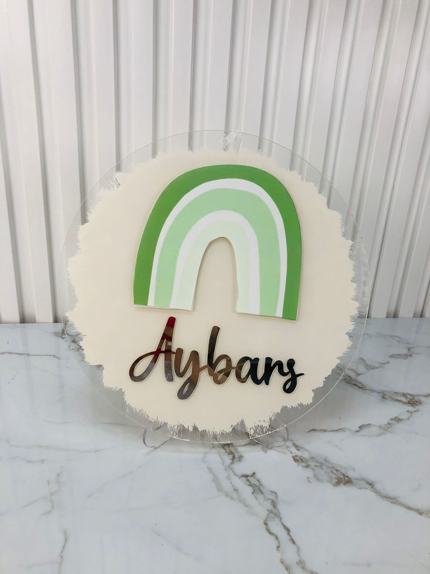 Gökkuşağı Temalı Erkek Bebek Kapı Süsü