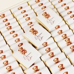 Ayıcık Temalı Dikdörtgen Kutuda Erkek Bebek Çikolatası