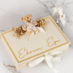 Ayıcık Temalı Dikdörtgen Kutuda Erkek Bebek Çikolatası