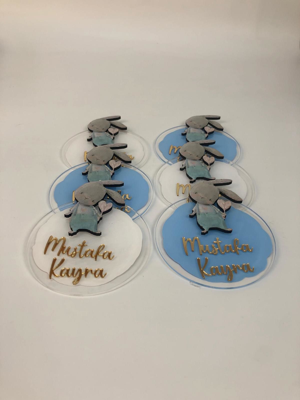 Tavşan Temalı Erkek Bebek Magneti
