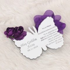 Kelebek Temalı Aynalı Kız Bebek Magneti