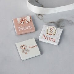 Ördek Temalı Dikdörtgen Kutuda Kız Bebek Çikolatası