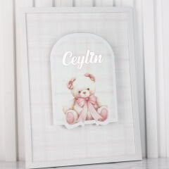Ayıcık Temalı Çikolata, Ledli Kapı Süsü, Cam Kolonya Şişesi, Draje Kutuları ve Misafir Kolonyası Seti
