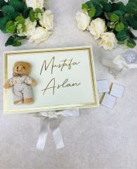 Ayıcık Temalı Dikdörtgen Kutuda Erkek Bebek Çikolatası