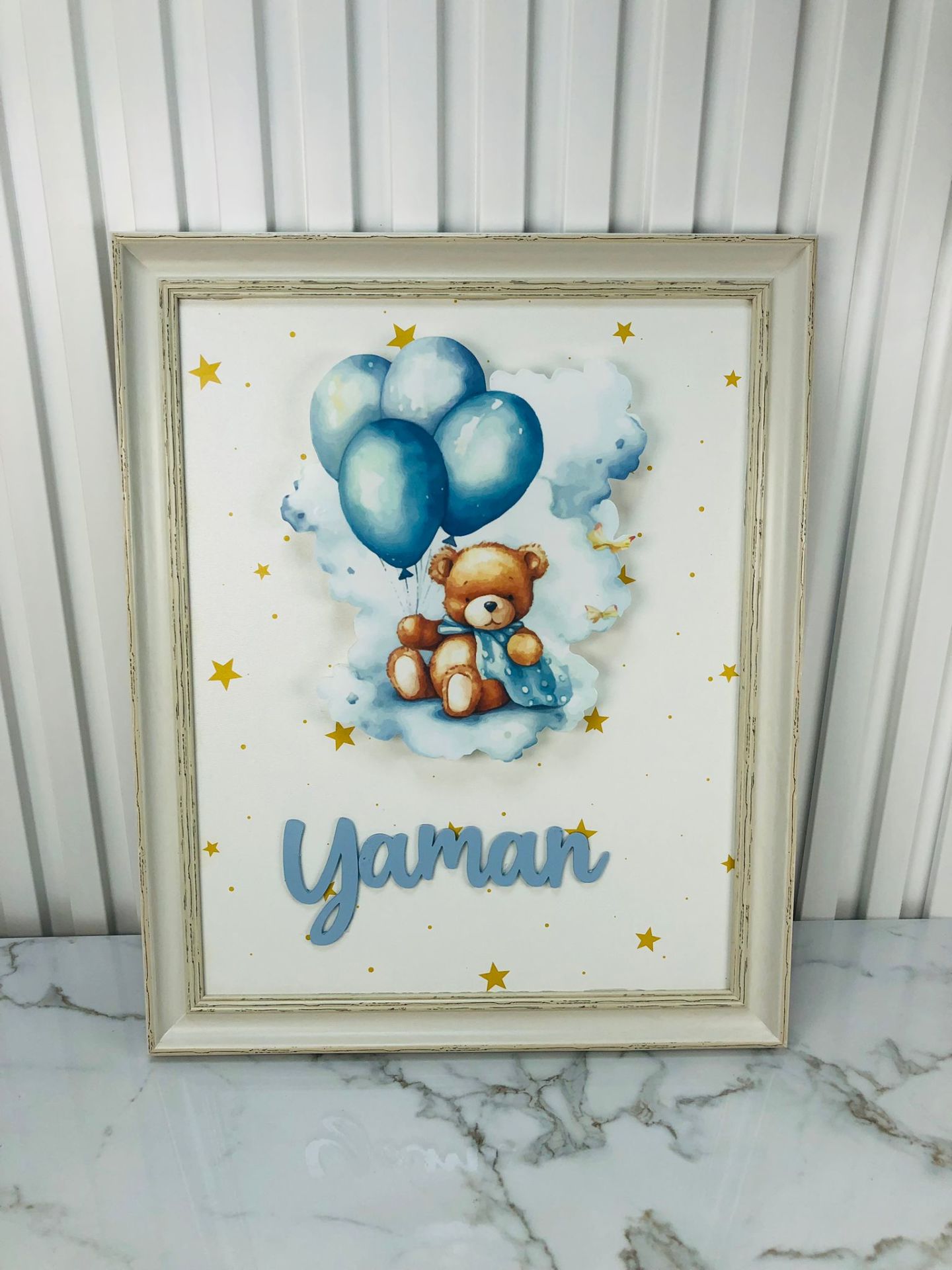 Ayıcık Temalı Ledli Erkek Bebek Kapı Süsü