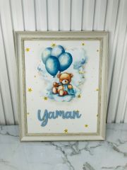 Ayıcık Temalı Ledli Erkek Bebek Kapı Süsü