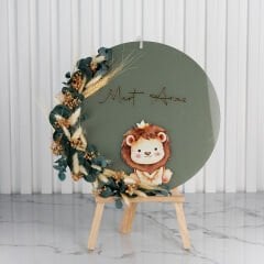 Aslan Temalı Erkek Bebek Kapı Süsü