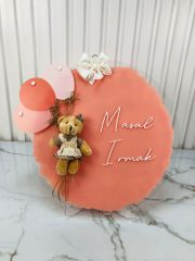 Ayıcık Temalı Kız Bebek Kapı Süsü