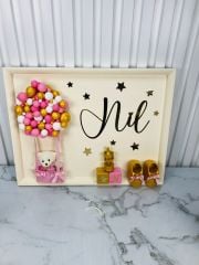 Ayıcık Temalı Kız Bebek Kapı Süsü