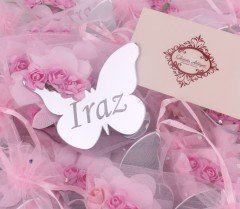 Kelebek Temalı Aynalı Kız Bebek Magneti