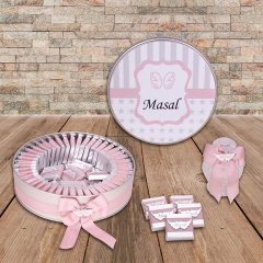 Peri Temalı Baskılı Metal Kutuda Kız Bebek Çikolatası