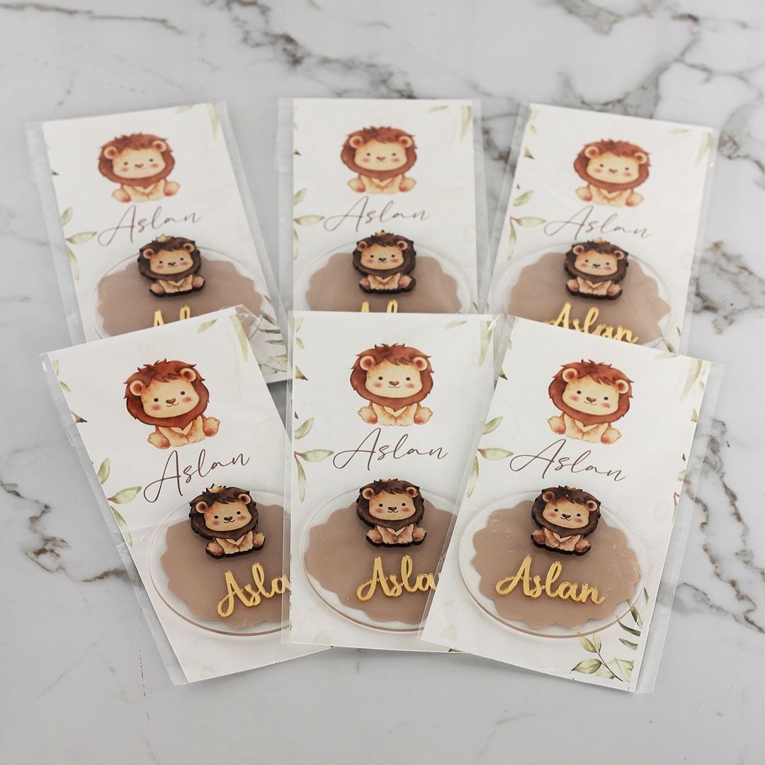 Aslan Temalı Erkek Bebek Magneti