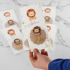 Aslan Temalı Erkek Bebek Magneti