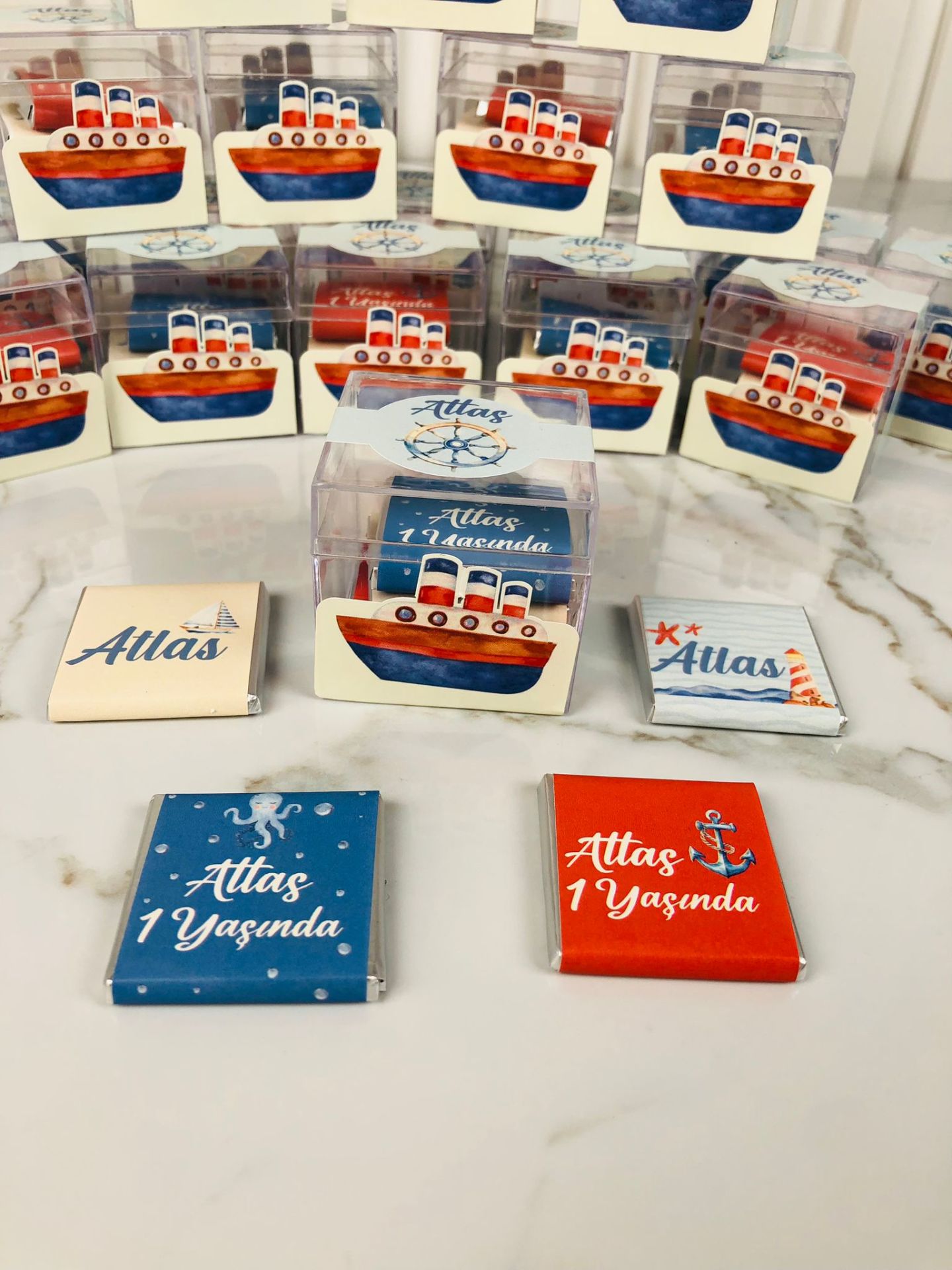 Deniz Temalı Erkek Bebek Çikolata Küpleri