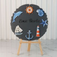 Deniz Temalı Erkek Bebek Kapı Süsü