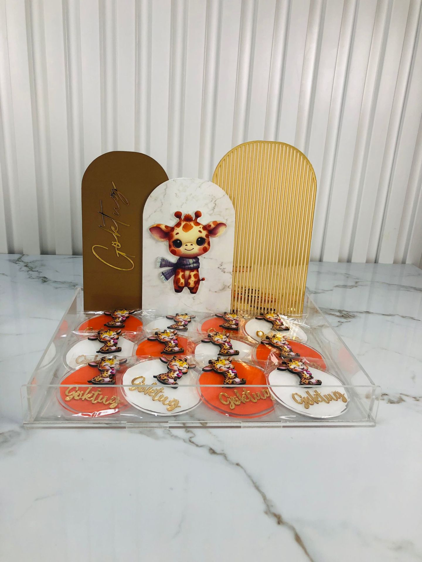 Zürafa Temalı Kutu içerisinde Şeffaf Magnet