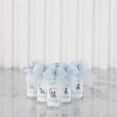 AyıcıkTemalı Ahşap Kutuda Bebek Çikotalası, Takı Yastığı, Mini Cam Kolonya ve Kartlı Şeffaf Magnet Seti
