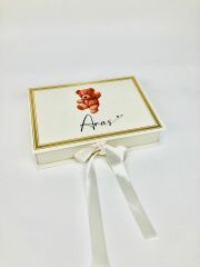 Ayıcık Temalı Dikdörtgen Kutuda Erkek Bebek Çikolatası