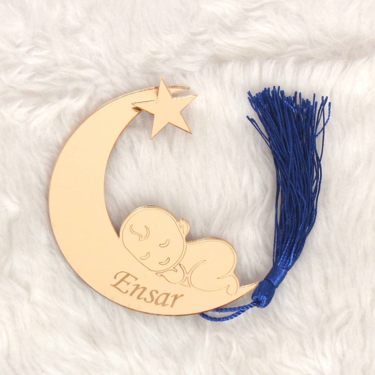 Ay Temalı Aynalı Erkek Bebek Magneti
