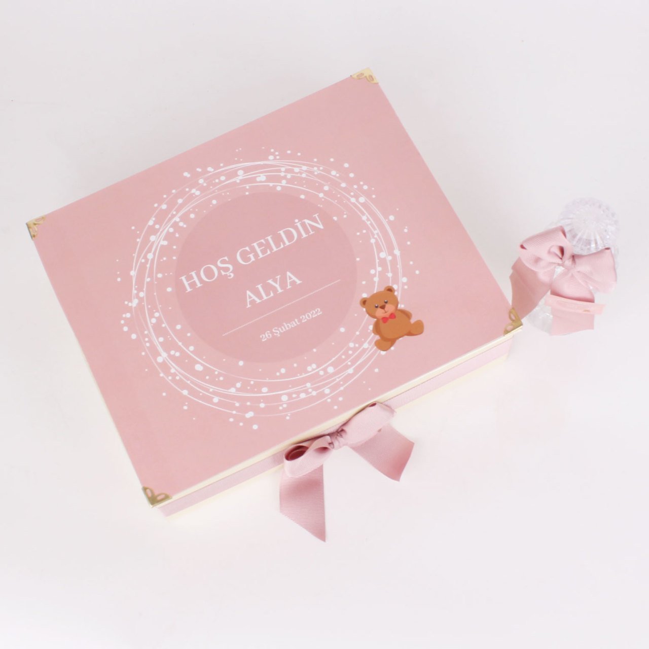 Ayıcık Temalı Standlı Kutuda Kız Bebek Çikolatası