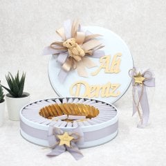 Ayıcık Temalı Metal Kutuda Erkek Bebek Çikolatası