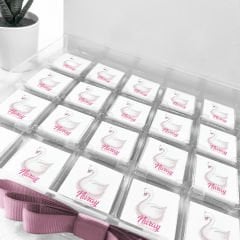 Kuğu Temalı Pleksi Kutuda Kız  Bebek Çikolatası