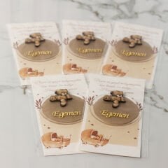 Ayıcık Temalı Ahşap Kutuda Çikolata ve Kartlı Şeffaf Magnet