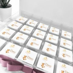 Balon Temalı Pleksi Kutuda Kız  Bebek Çikolatası