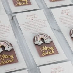 Peri Temalı Pleksi Kutuda Çikolata, Kartlı Şeffaf Magnet ve Kutulu Hediyelik