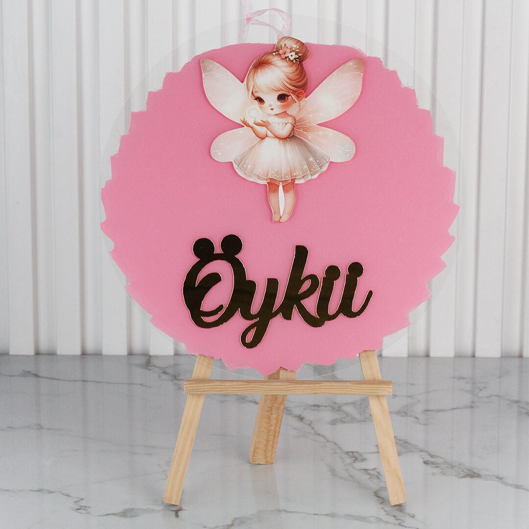 Peri Temalı Kız Bebek Pleksi Kapı Süsü