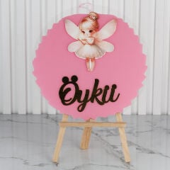 Peri Temalı Kız Bebek Pleksi Kapı Süsü