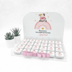 Pembe Temalı Pleksi Kutuda Kız  Bebek Çikolatası