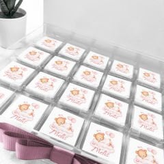 Ayıcık Temalı Pleksi Kutuda Kız  Bebek Çikolatası