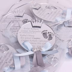 Taç Temalı Aynalı Erkek Bebek Magneti