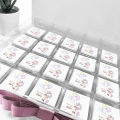 Unicorn Temalı Pleksi Kutuda Kız  Bebek Çikolatası
