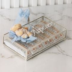 Ayıcıklı Cam Kutuda Erkek Bebek Çikolatası