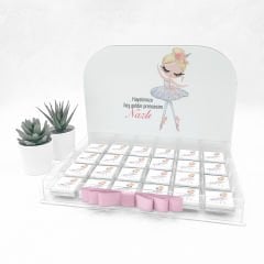 Balerin Temalı Pleksi Kutuda Kız  Bebek Çikolatası