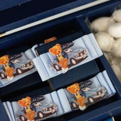 Ayıcık Temalı Ahşap Kutuda Erkek Bebek Çikolatası