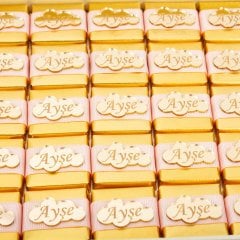 Çiçek Temalı Standlı Kutuda Kız Bebek Çikolatası