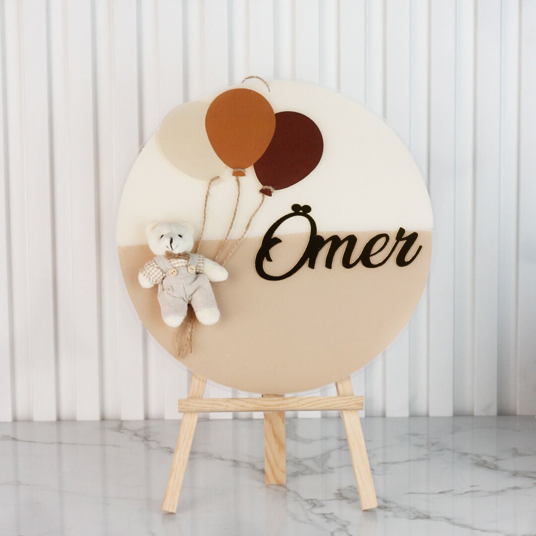 Ayıcık Temalı Erkek Bebek Kapı Süsü