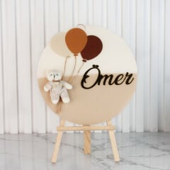 Ayıcık Temalı Erkek Bebek Kapı Süsü