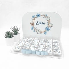 Çiçek Temalı Pleksi Kutuda Kız Bebek Çikolatası