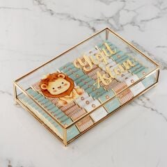 Aslanlı Cam Kutuda Erkek Bebek Çikolatası