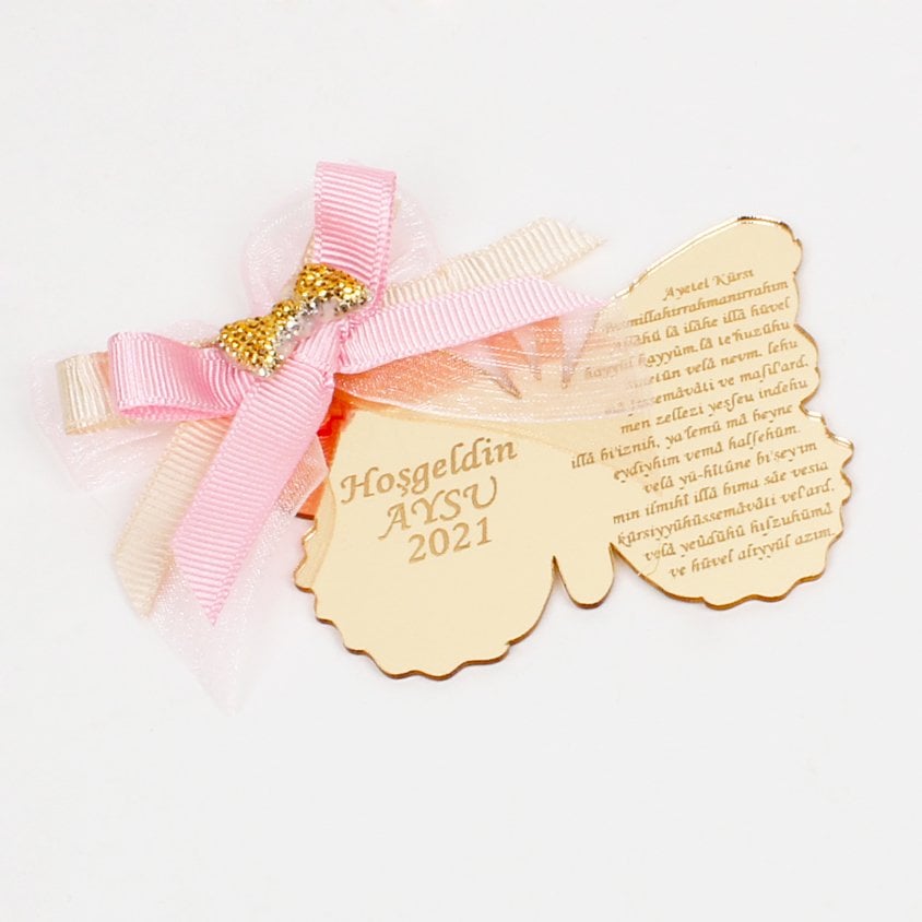 Kelebek Temalı Aynalı Kız Bebek Magneti